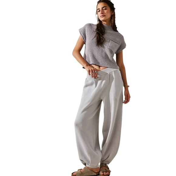 Free People Pants - Free People Freya Sweater Sweat Barrel Pants in Ashbrown Combo size XL